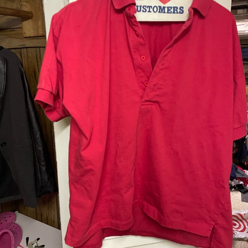 Vintage Yves Saint Laurent 90s Authentic Men's Red Polo Shirt